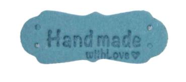 Wildleder Applikation Handmade Hellblau   Höhe1,5 cm Breite 4 cm